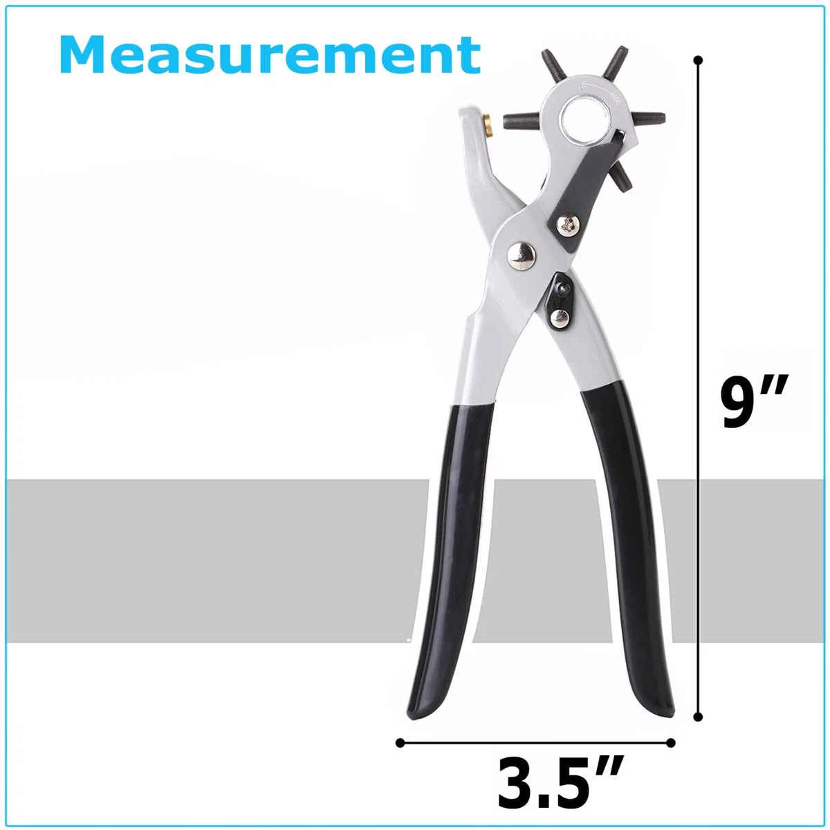 9 Leather Hole Punch Heavy Duty Hand Pliers Belt Holes 6 Sized Puncher  Tool US