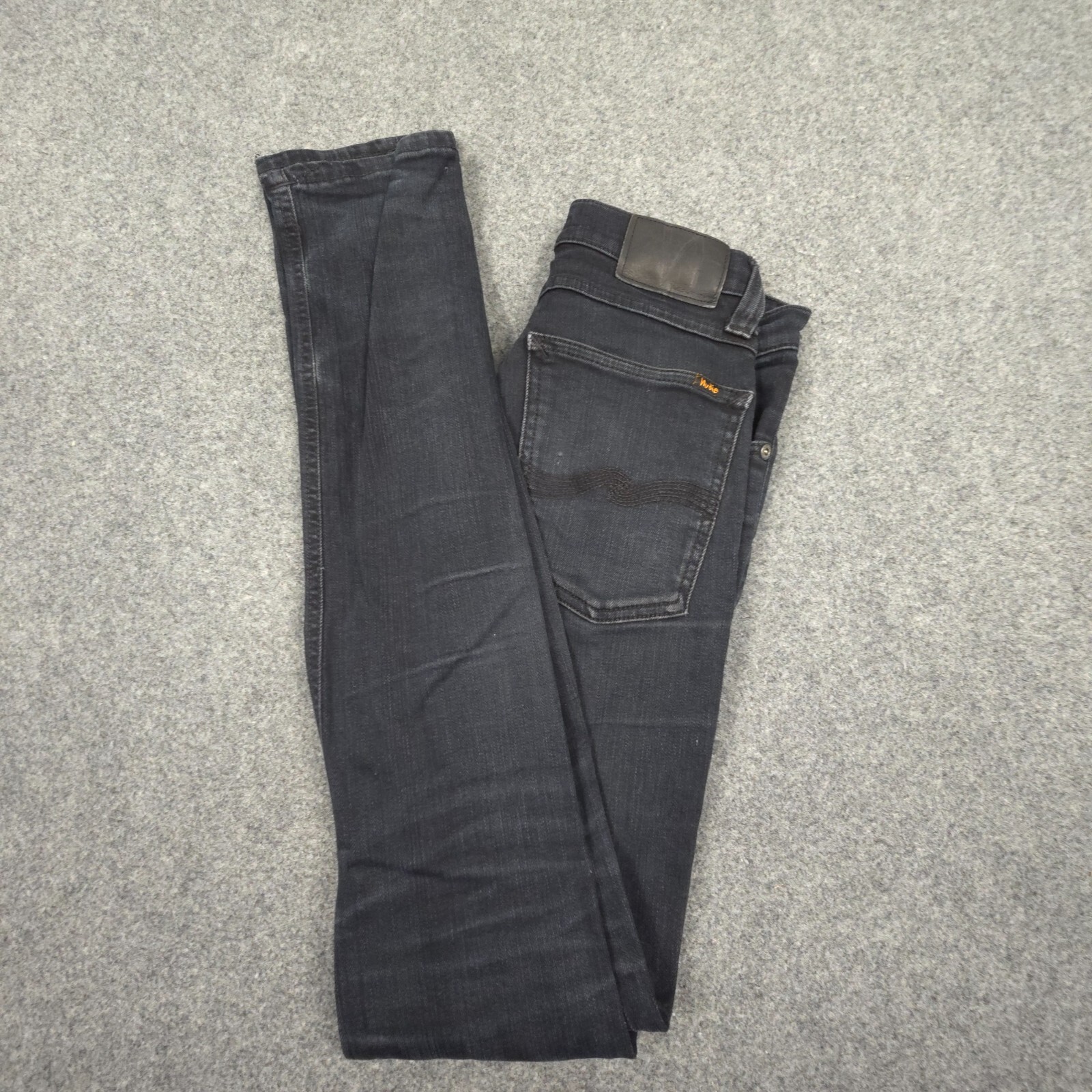 Nudie Jeans womens 26 black denim cotton high kai pants high rise