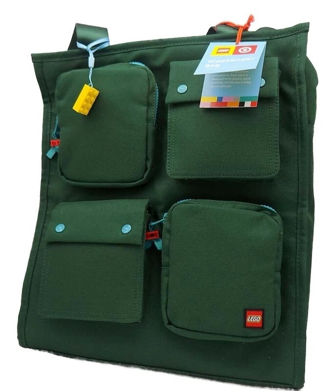 Bolso de Mano Geniune Lego Weekender, Ext. Soportes de cremallera de ladrillo Lego reales con bolsillos Foto 2 de 4