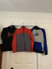 Lot Of 3 Under Armour Cold Gear Boys Hoodie Pullover Sweatshirts Youth Large