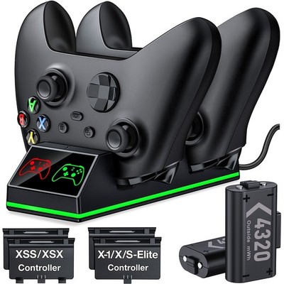 2*4320 mWh Battery For XBox One&Series X S Controller Dual Charging Dock Station