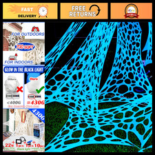 Giant Glow in the Dark Spider Web - 700 Sqft Halloween Outdoor Decoration