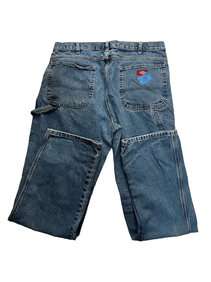 Pantalones de Carpintero Dickies Calce Relajado Para Hombre 36x34 Azul Ropa de Trabajo Envejecido Foto 4 de 4