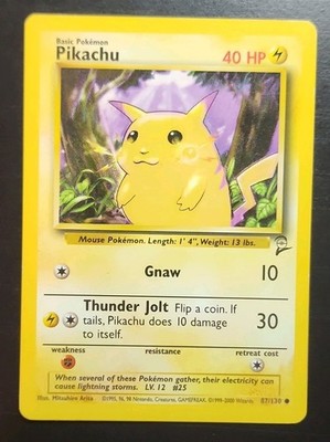 Pokemon TCG Pikachu 087/130 Base Set 2 Common Regular Basic HP 40 English