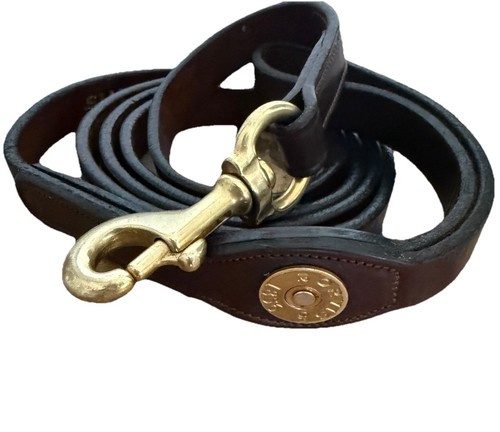 Orvis Shotshell 6 Foot Leather Dog Leash #1571 Brown Made in USA