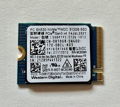 Western Digital PC SN530 SDBPTPZ-512G 512G 2230 pcie 3x4 M.2 NVMe SSD ''Good''
