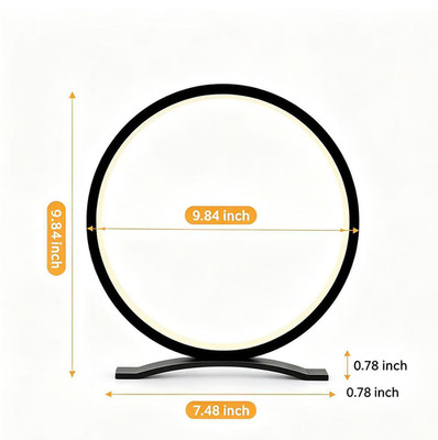 1 pcs Modern Round Table Lamp Bedside Desk Lamp for Bedroom Living Room Black