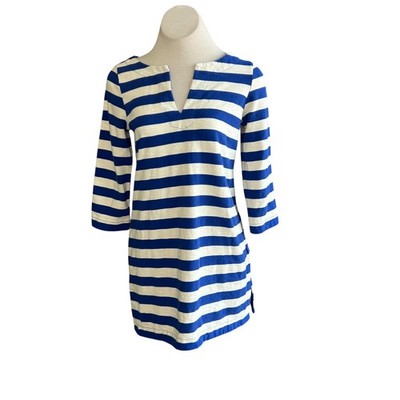 J. Crew Dress Royal Blue Nautical Stripe Casual Tunic Vacation Size Small