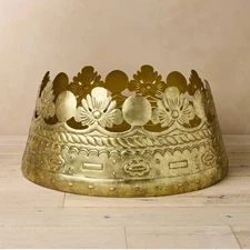 John Derian Target 27" Crown Gold Metal Christmas Xmas Tree Collar