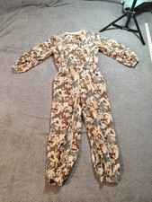 Zara Kids Jumpsuit Girls Camo Beige Grey Brown Cord 10 Years 100% Soft Cotton