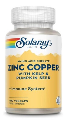 Solaray Zinc Copper Amino Acid Chelate - Immune Support Supplement W/chelated Zi