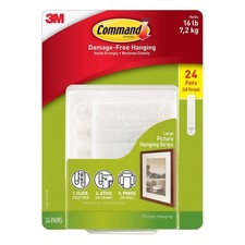 Command Picture & Frame Hanging Strips, Large (24 Pair) 24 Set, White 1.23 per strip