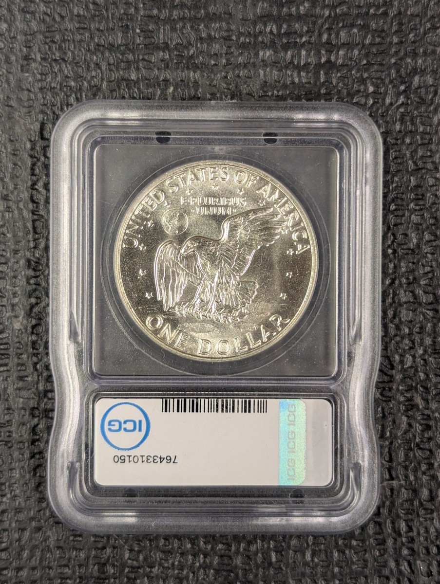 1974 S MS 69 Eisenhower Silver Dollar - New ICG White Austin