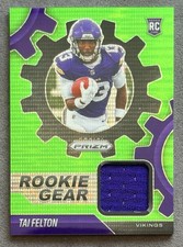 2025 Panini Prizm Football Tai Felton Rookie Gear Neon Green Pulsar #RGR-TAF NFL