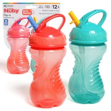 Nuby Flip It Easy Grip Drinking Cup Pack of 2 Multicolor BPA Free