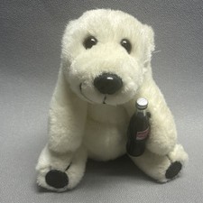 Coca Cola Plush Collectable 8" Polar Bear with Coca Cola Bottle 1993 Vintage