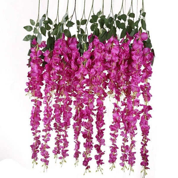 KüNstliche Wisteria BlüTen 12 StüCk 97 Cm 3 Farben Hochzeits-image