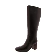 Nine West Womens 7.5 M Dark Brown Dortha Leather Riding Boots DISPLAY KP0