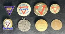 8 X Y.M.C.A. Collections.Token 1919 Red Triangle Day,CLUBS Dunein Teen Time Rare