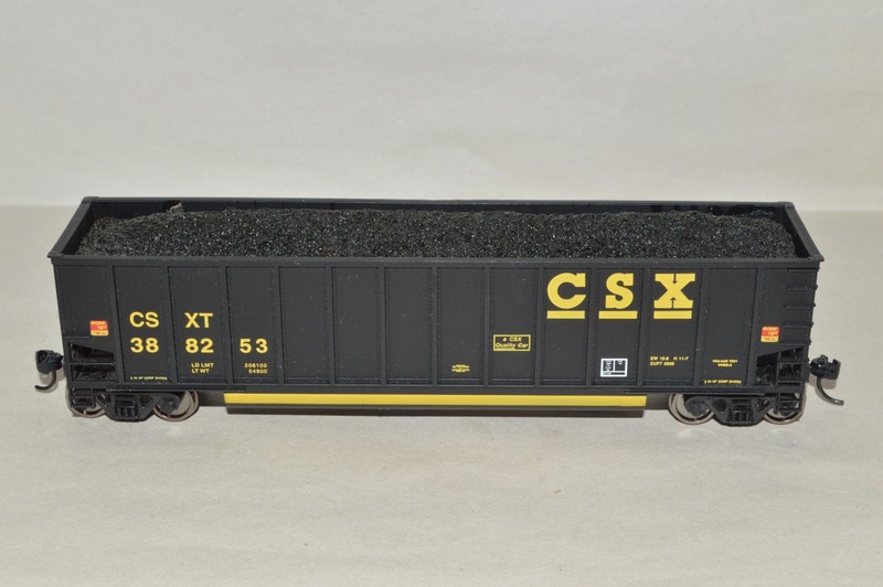 HO scale Walthers CSX Bethgon coal hopper gondola car train MW KD's BLACK load