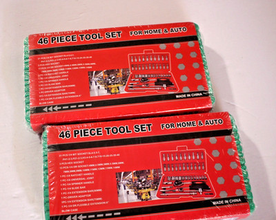 2 PACK 46 PIECE TOOL SET FOR HOME AND AUTO