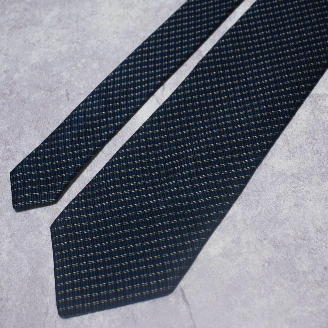 Paul Smith Navy Blue Solid Pattern Silk Necktie L… - image 2