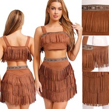 Womens Outfits Sleeveless Set Indian 2-piece Book Character Costumes Halloween