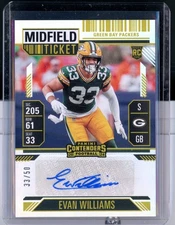2024 Panini Contenders - Rookie Ticket Evan Williams #241 Midfield Ticket /50...