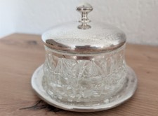 Fink Glasdose Zuckerdose Glas versilbert mit ...