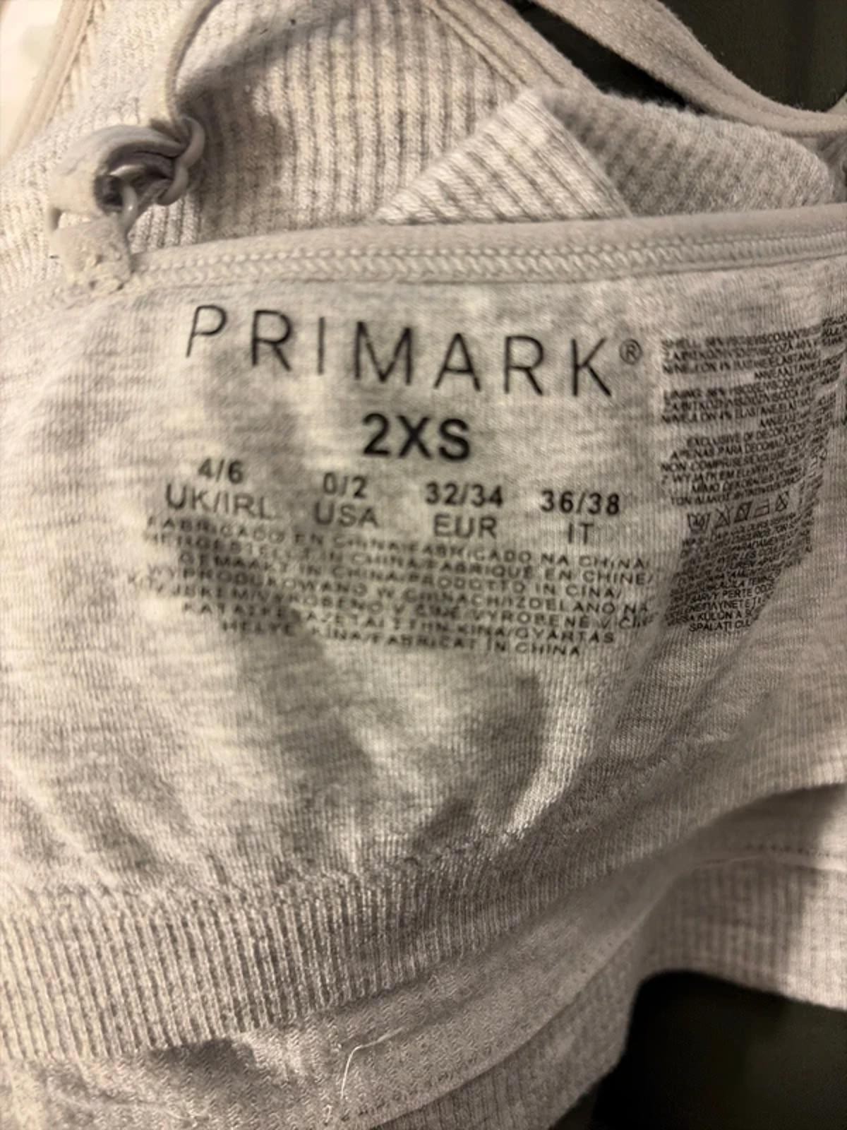 Grey ribbed crop top, size 2XS image 3