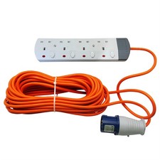 10M Heavy Duty Hook Up Caravan Cable Camping 16A Mains Extension Plug Socket UK