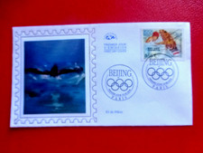FDC sur soie 1er jour : 2008  JEUX OLYMPIQUES de PEKIN