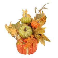 Decorazione artificiale per la tavola di casa, foglie di acero di zucca,