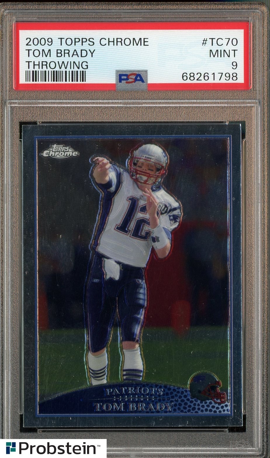 2009 Topps Chrome #TC70 Tom Brady Throwing New England Patriots PSA 9 MINT