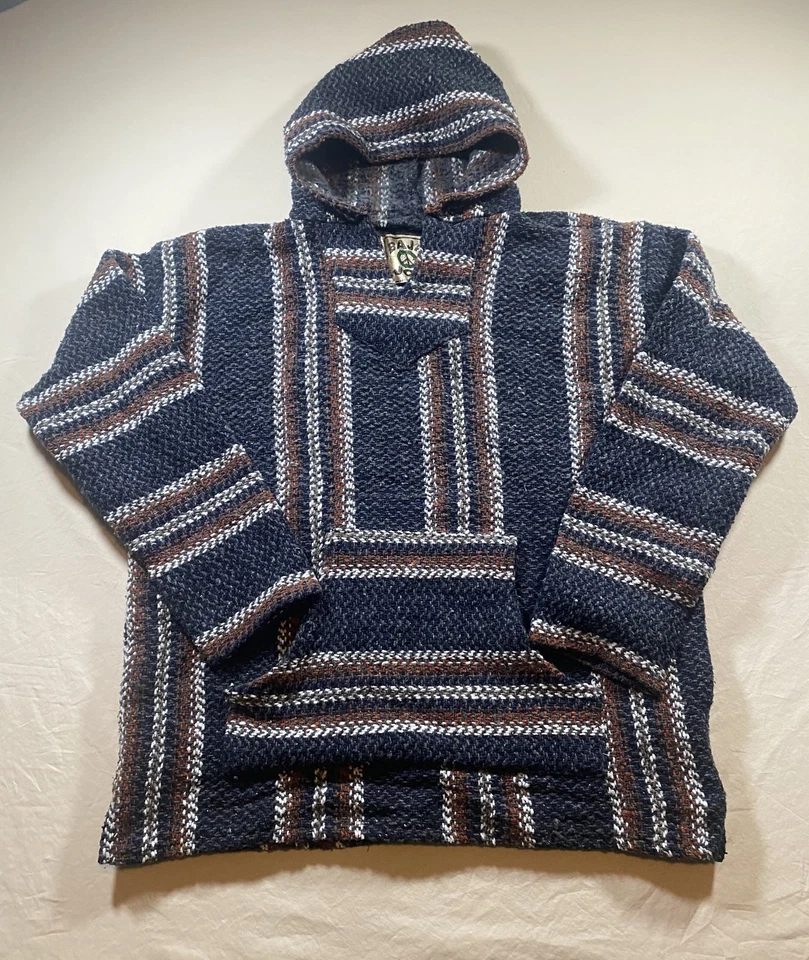 Baja Joe Sudadera con Capucha Unisex XL Retro Pullover Mexicano Poncho Sudadera Por Earth Ragz Foto 2 de 4