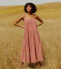 NWT Christy Dawn The Lulu in Thulian Tiered Prairie Maxi Tank Dress L