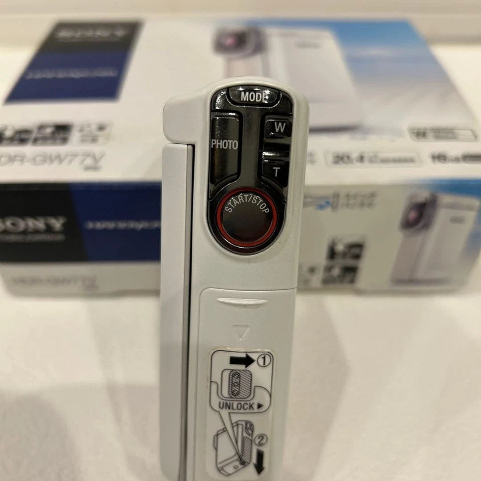 SONY HDR-GW77V White Handycam Digital HD Camcorder Waterproof 16GB w/Box - Image 4 of 4