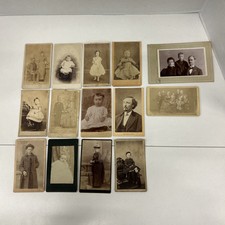 14 ANTIQUE CDV PHOTOS VARIOUS PORTRAITS OF MEN WOMEN CHILDREN GIRL BOY LOT