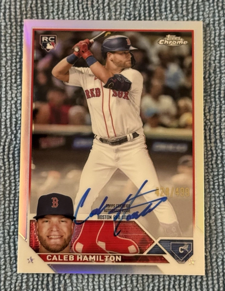 2023 Topps Chrome Refractor Caleb Hamilton RC 424/499 Red Sox - Image 3 of 4