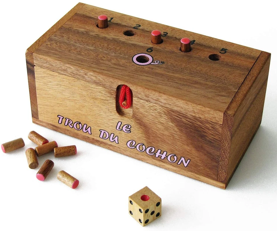 LE TROU DU COCHON ® jeu de société familial de stratégie en bois, 2 à 6 joueurs - Photo 1/4