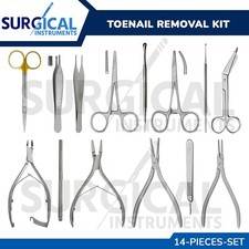 14 Pcs Toenail Removal Surgery Set Stainless Surgical Podiatry Instruments Kit