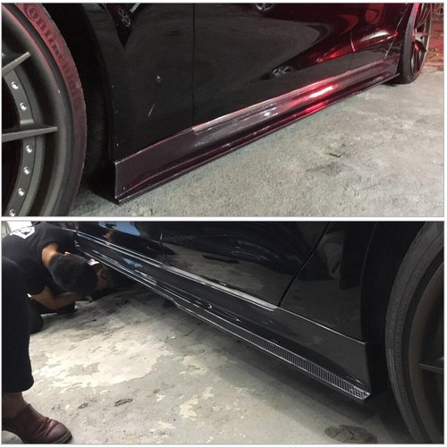 Alerón labial de extensión de faldón lateral de carbono real para Tesla Model S sedán 2012-2018 - Imagen 7 de 13