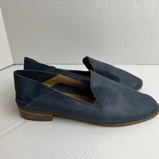 Lucky Brand Cahill Crash Back Loafer Flats Blue Leather