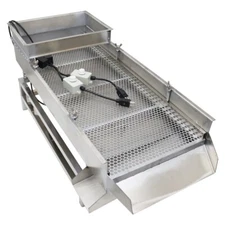 110V 10mm Linear Vibrating Screen Straight Shaker Sieving Machine Double Motor