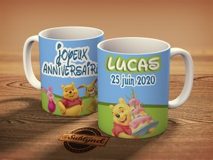 Tasse Mug Joyeux Anniversaire Winnie Personnalise Avec Le Prenom Et Date Ebay