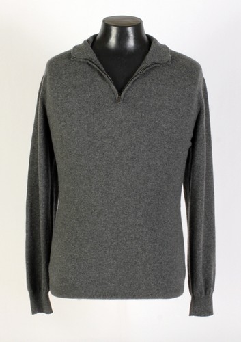 Loro Piana 100% Baby Cashmere 1/2 Zip Sweater - Gray - 54 XL - $1775 Retail - Picture 18 of 19