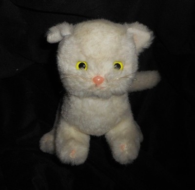 stuffed white cat