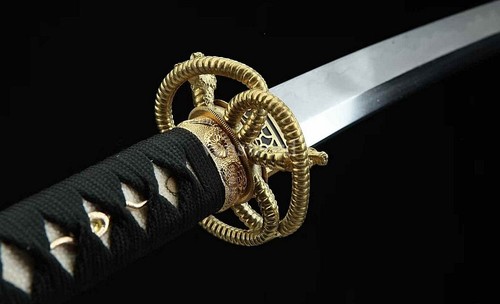 Japanese Katana Sanmai Steel Clay Tempered Sword Brass Tsuba Full Tang Sharp. - Picture 5 of 10