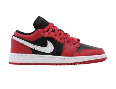 Brand New Nike Air Jordan 1 Low Retro Bred Toe/Very Berry GS Size 7Y 553560-061