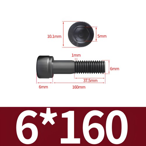 Tornillos de cilindro de acero M6 DIN 912 12.9 hexágono interior cabeza de cilindro en blanco M6x - Imagen 38 de 52